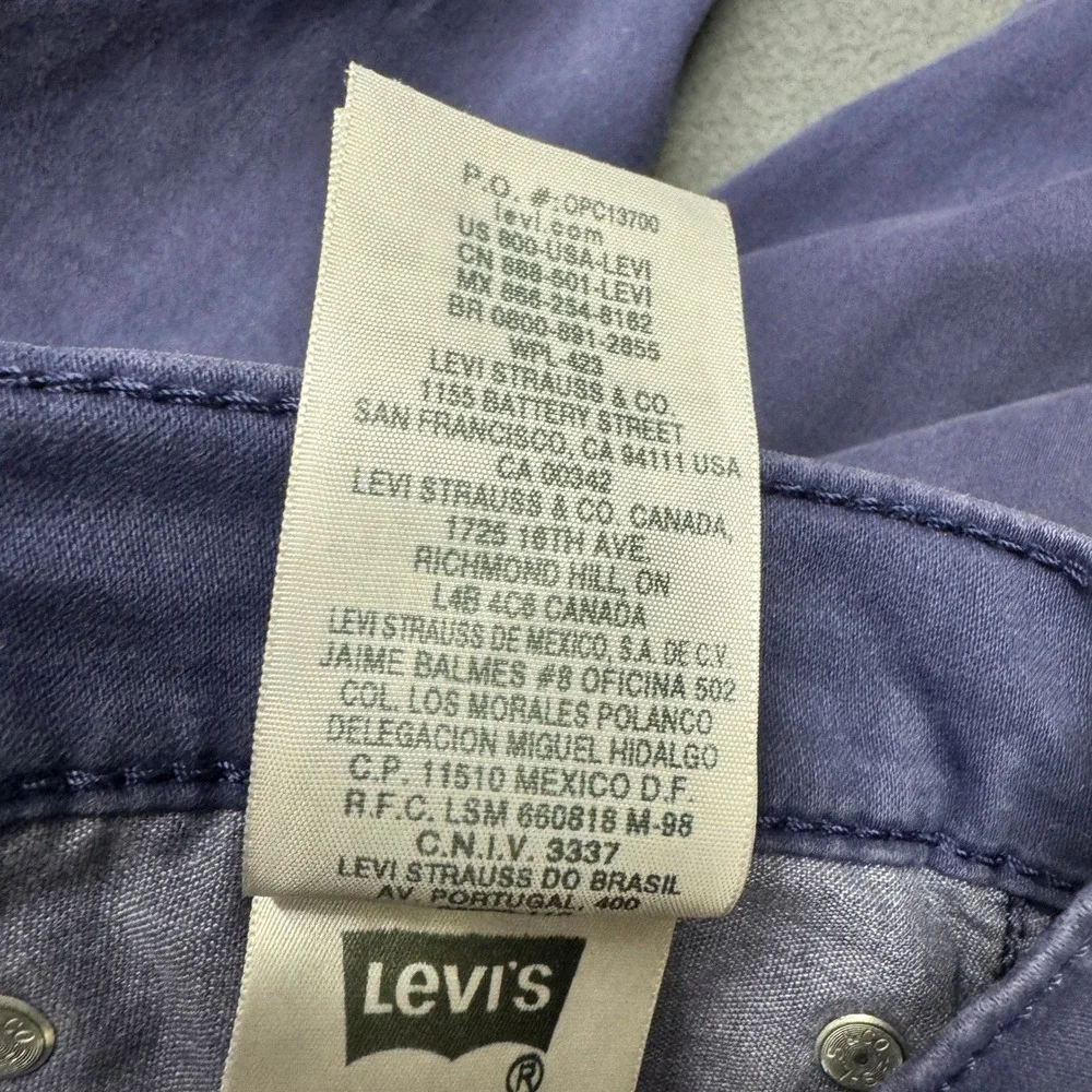 Levi's 511 Pants Mens 34x32 (34x31 ACTUAL) Slim Fit Purpleish Blue Chino Vintage